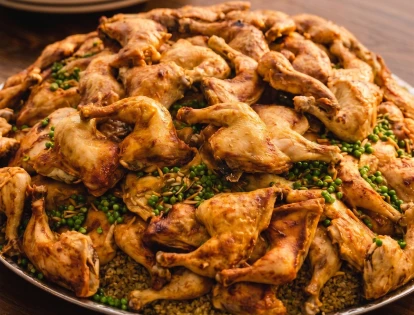 Large tray of food for catering